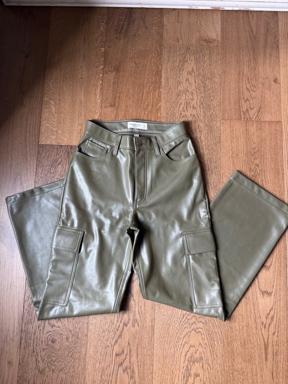 Abercrombie & Fitch Olive Green Faux Leather Pants